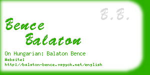 bence balaton business card